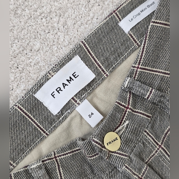 FRAME Le Crop Mini Boot In Windowpane Plaid Jeans 24 FALL STAPLE! - Picture 9 of 9